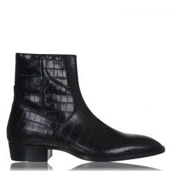 Reiss Faux Croc Zip Boots